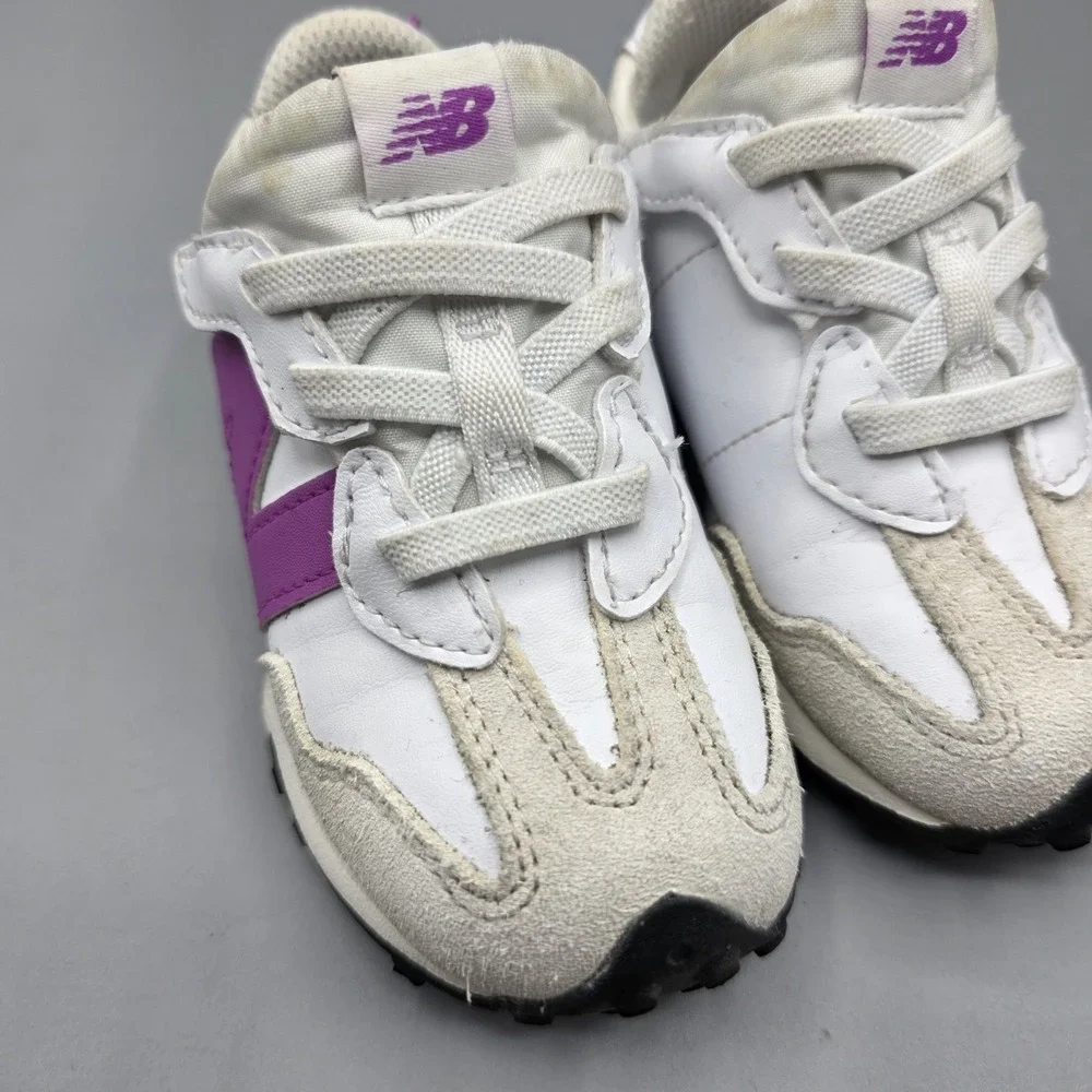 New Balance 327 Sneakers Toddler Size 7 White Pink Running Casual Athletic Shoes
